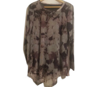 BaiShengGT 90's Y2K Asymmetrical Dark Floral Tunic Womens Sz M